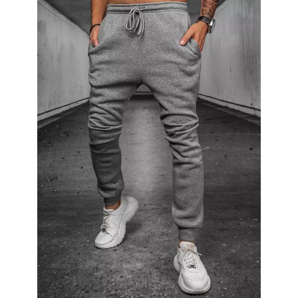 Buďchlap Štýlové tepláky v svetlošedej farbe 37084066