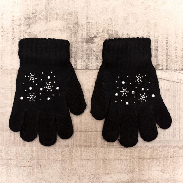 AURA.VIA Detské čierne rukavice SKYE 37106294