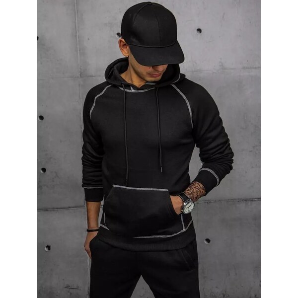 Buďchlap Čierna štýlová mikina s kapucňou 37108332