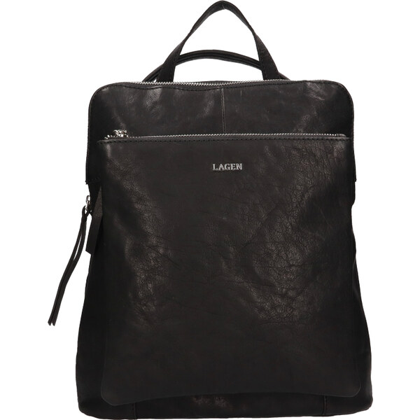 Lagen Dámsky kožený batoh - kabelka BLC-222/1908 čierny 42691721