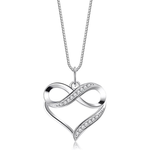 Olivie Strieborný náhrdelník SRDCE & NEKONEČNO 7192 37376721