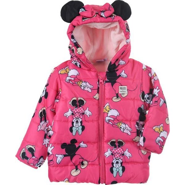 Teplá zimná bunda Disney Minnie Mouse - tmavoružová 37146236