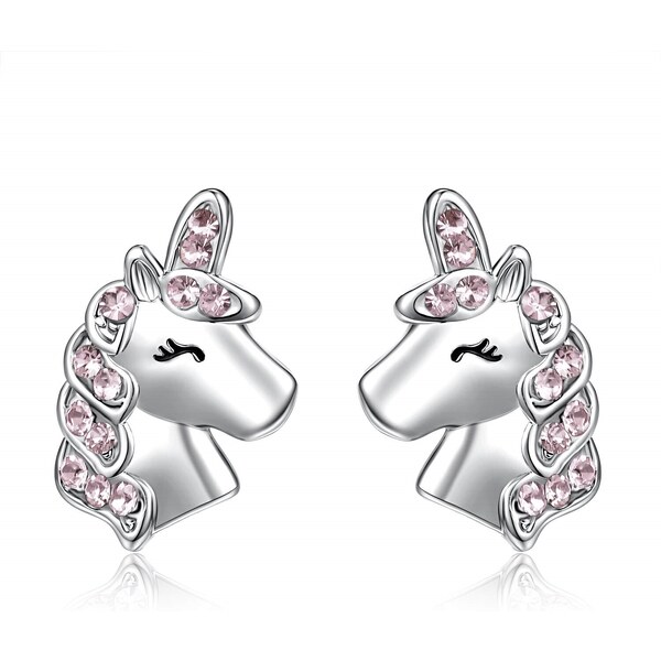 Olivie Strieborné náušnice RUŽOVÝ JEDNOROŽEC 5894 32032897