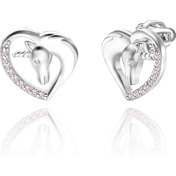 Olivie Strieborné náušnice na skrutku JEDNOROŽEC 5932 32775183