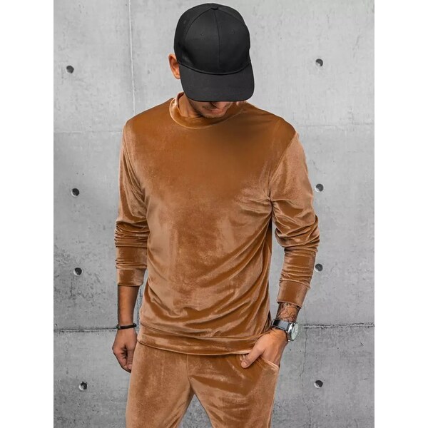 Buďchlap Velúrová mikina v kamelovej farbe 37296151