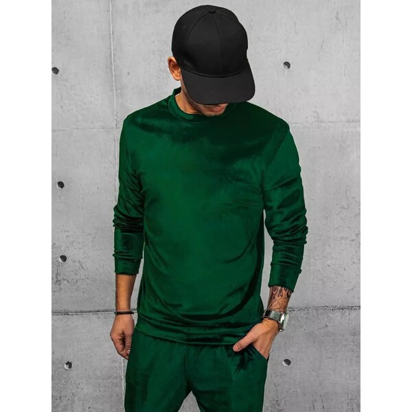 Buďchlap Velúrová mikina v zelenej farbe 37296153