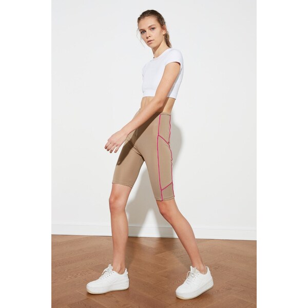 Trendyol Mink Pie Detailed Zippered Biker Sports Leggings 55091497