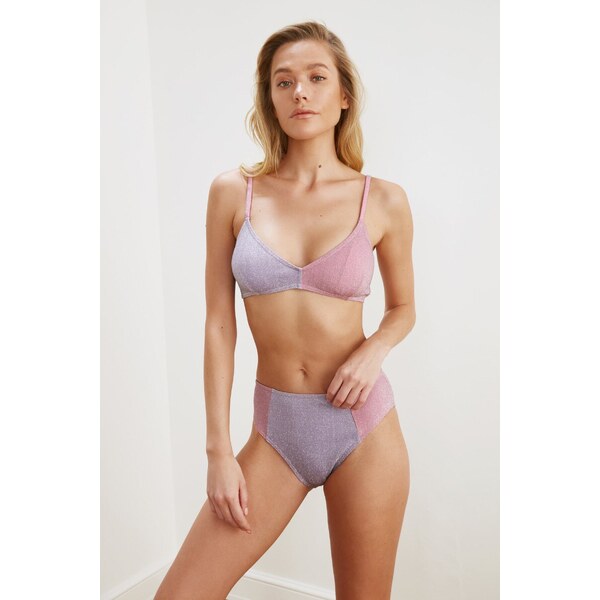 Trendyol Lilac Color Block Bikini Bottoms 55518277