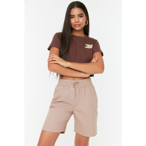 Trendyol Tabakový Opasok Džínsové Šortky 50568273