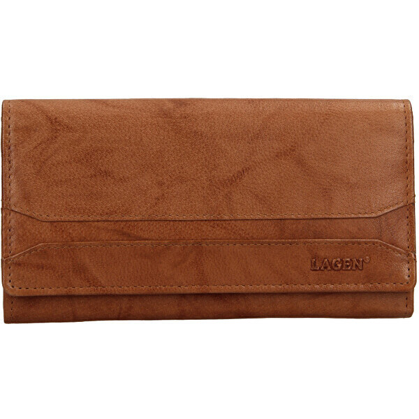 Lagen Dámska kožená peňaženka W-22025 koňak 35335424