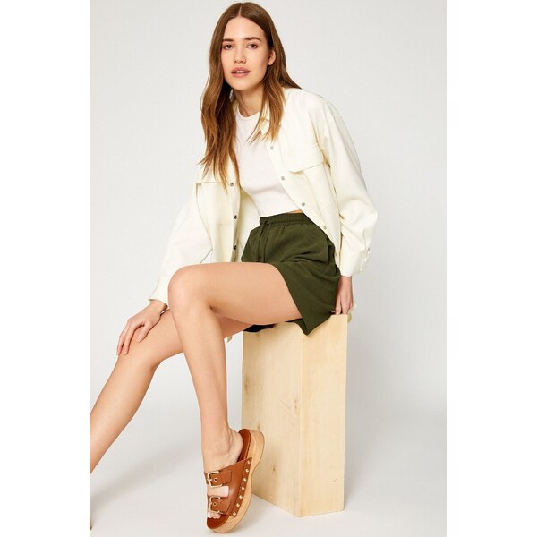 Koton Womens Green Strapless Shorts 55091533