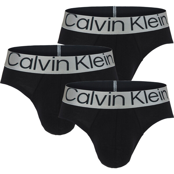 CALVIN KLEIN - slipy 3PACK steel black - limitovaná edícia 37205807