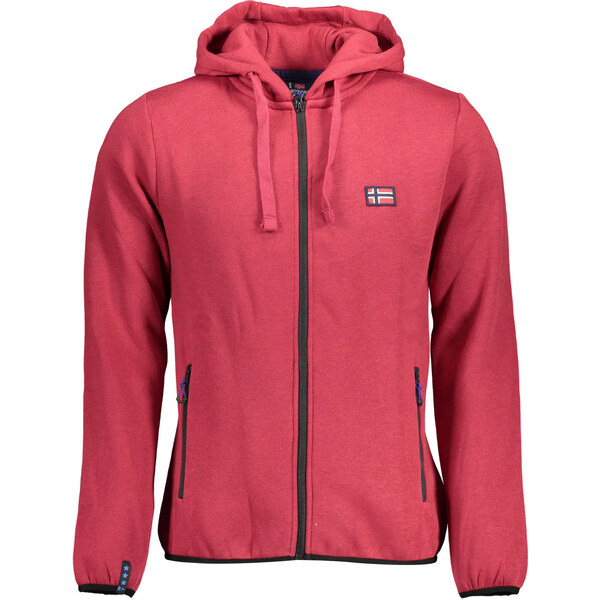 NORWAY 1963 Pánska mikina na zips s kapucňou červená 64707835