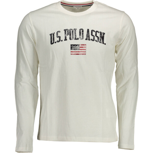 US Polo Assn Biele pánske tričko s dlhým rukávom 64710013