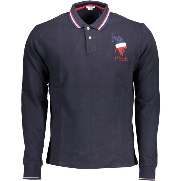 US Polo Assn Modré pánske polokošele s dlhým rukávom 64703079