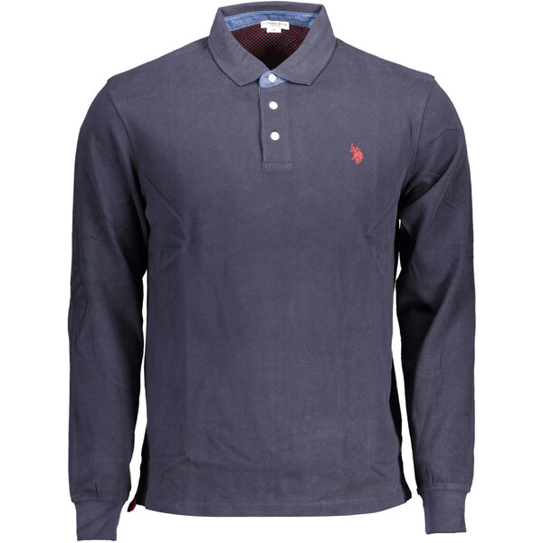 US Polo Assn Modré pánske polokošele s dlhým rukávom 64702960