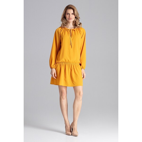 FIGL Horčicové krátke šaty M661 10339358