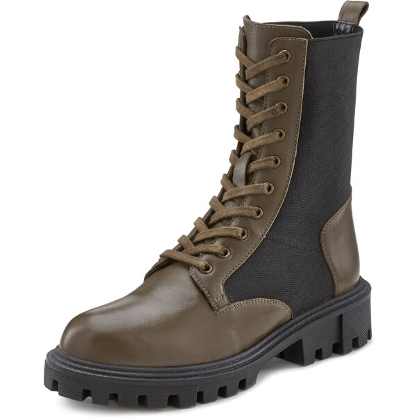 LASCANA Šnurovacie členkové čižmy olivová / čierna 54241169