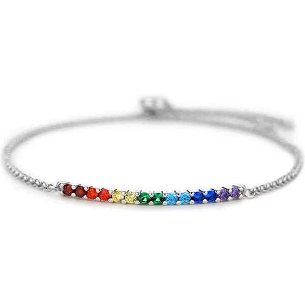 Olivie Strieborný náramok COLORS 7206 37665709