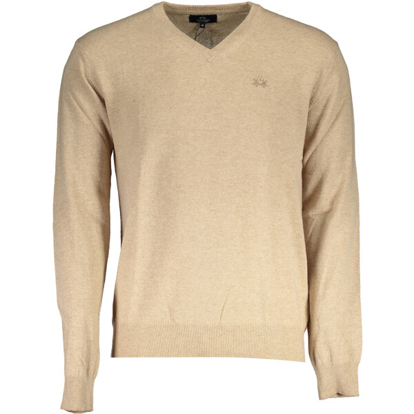 La Martina Pánsky béžový sveter s výstrihom do V 64704239