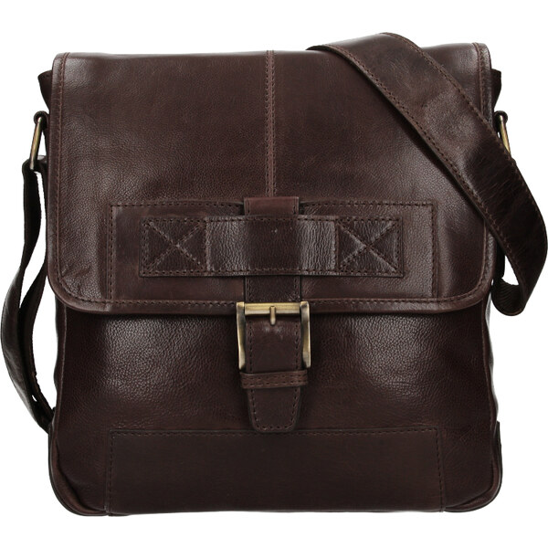 Lagen Pánska kožená taška cez rameno 22089/C tm. hnedá 47271815