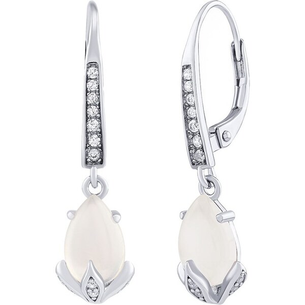 Silvego Strieborné náušnice Clarissa s mesačným kameňom a Brilliance 66593788