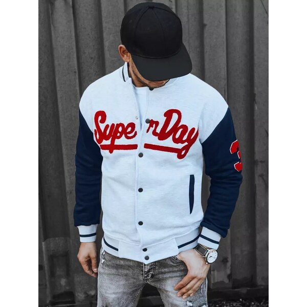 Buďchlap Šedá baseballová mikina 37322071