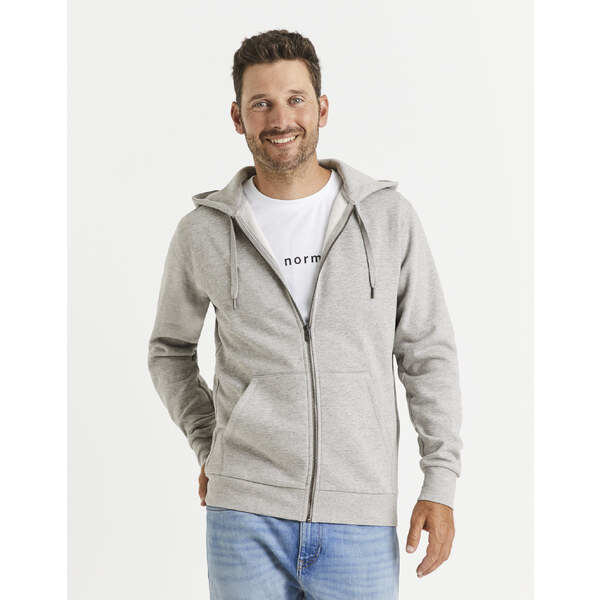 Svetlošedá basic mikina s kapucou Celio Vethree 56854108