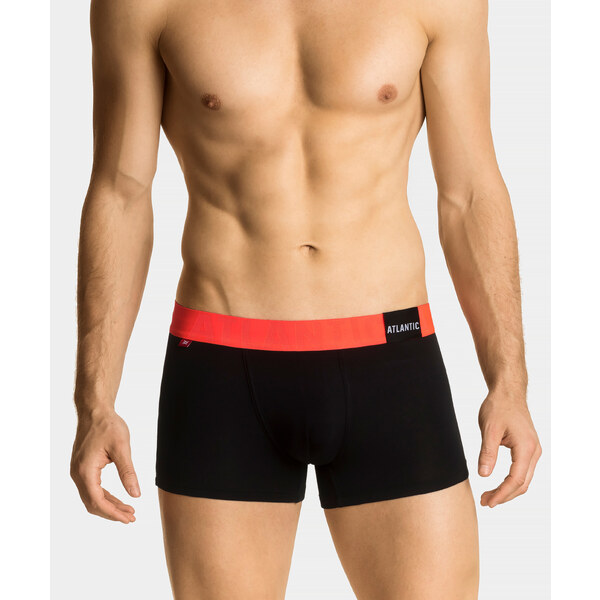 Man boxers ATLANTIC PREMIUM with mikromodal - black/orange 50501114