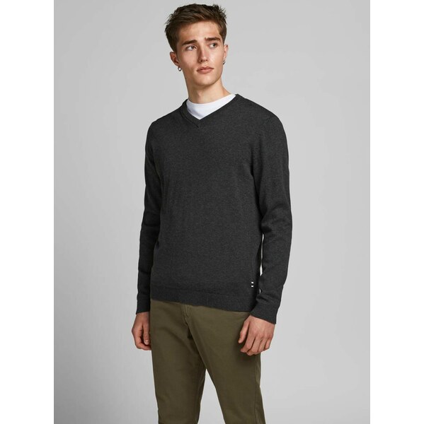 Tmavošedý basic sveter Jack & Jones Basic 66817246