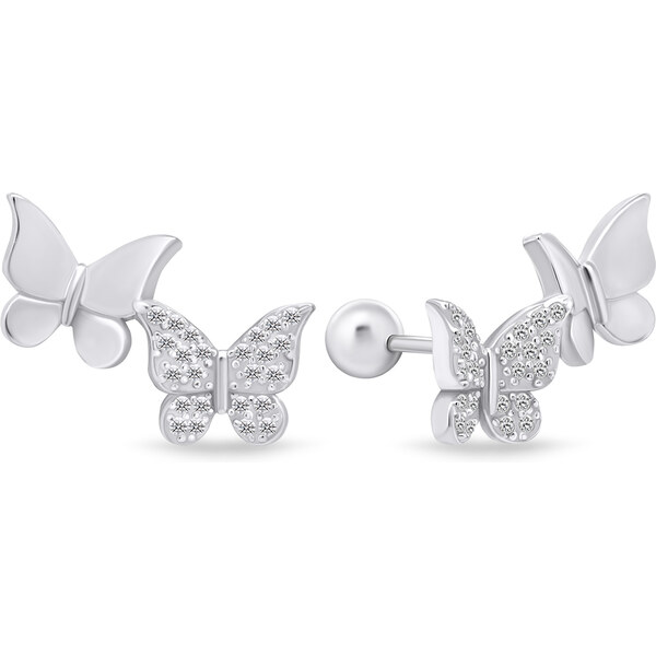Brilio Silver Hravé strieborné náušnice Motýliky EA632W 66591021