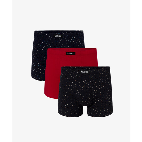 3-PACK Mens boxers ATLANTIC - dark blue, red, dark blue 57249468