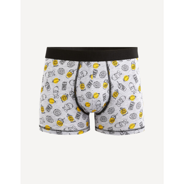 Svetlošedé pánske vzorované trenírky Celio The Simpsons 50498891