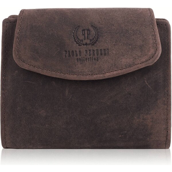 PAOLO PERUZZI Dámska kožená peňaženka RFID T-12-HBR | hnedá T-12-HBR 37366286