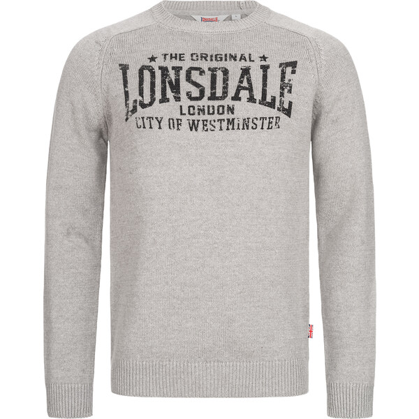 Pánsky sveter Lonsdale 116043-Grey Melange/Black 50500084