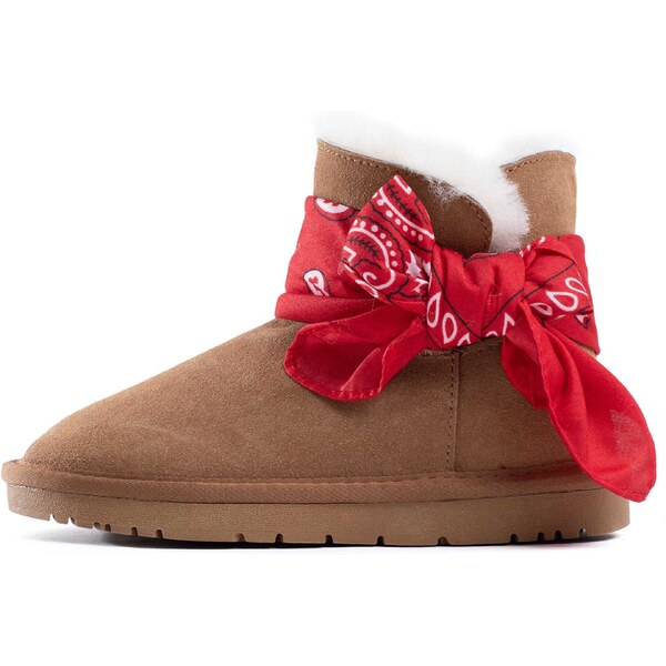 Gooce Snehule gaštanová / červená 54240417