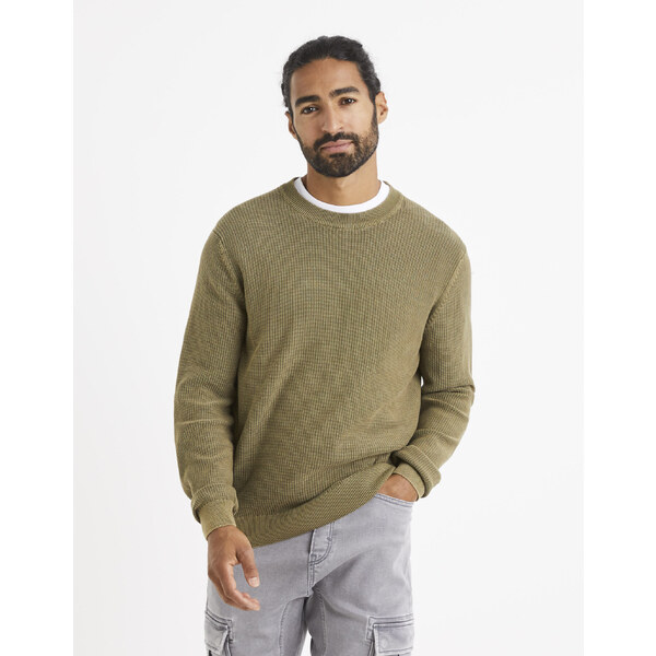 Kaki basic sveter Celio Vecold 50498923