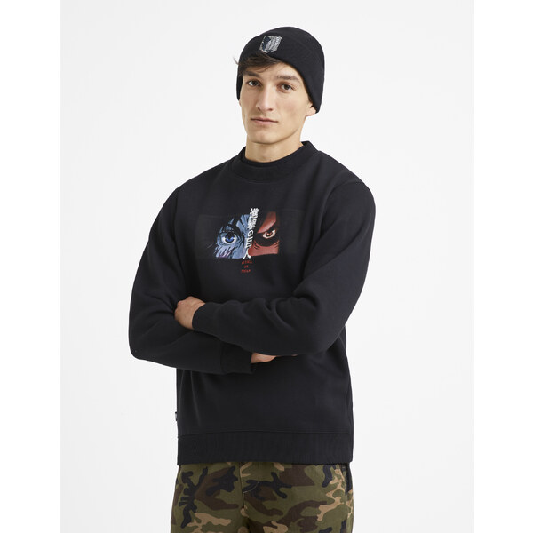 Mikiny bez kapuce pre mužov Celio - čierna 50516321