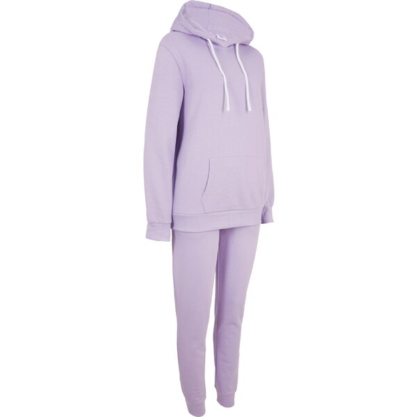bonprix Tepláková súprava (2-dielna) s bavlnou, farba fialová 48067039
