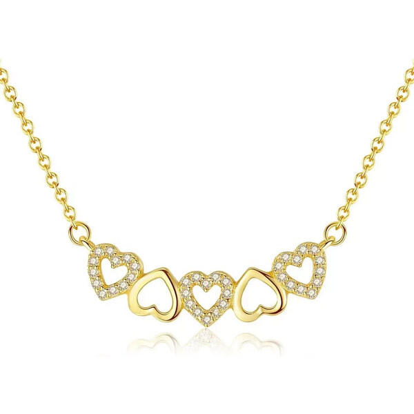 Lindas Jewelry Strieborný náhrdelník Päť Sŕdc Ag 925/1000 INH209 37461460