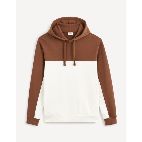 Mikiny s kapucou pre mužov Celio - biela, hnedá 50536056