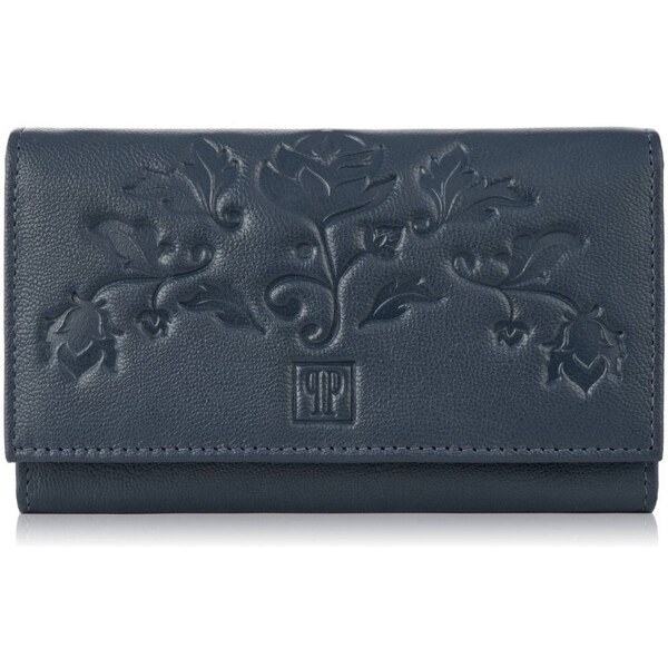 PAOLO PERUZZI Dámska kožená peňaženka s RFID T-45-DB | tmavomodrá T-45 37494671