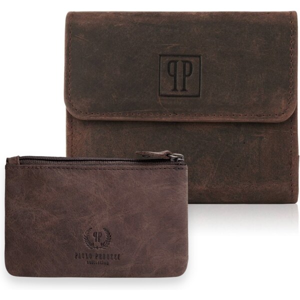 Paolo Peruzzi Dámska kožená peňaženka a puzdro na kľúč ZUP-64-BR | 37494673