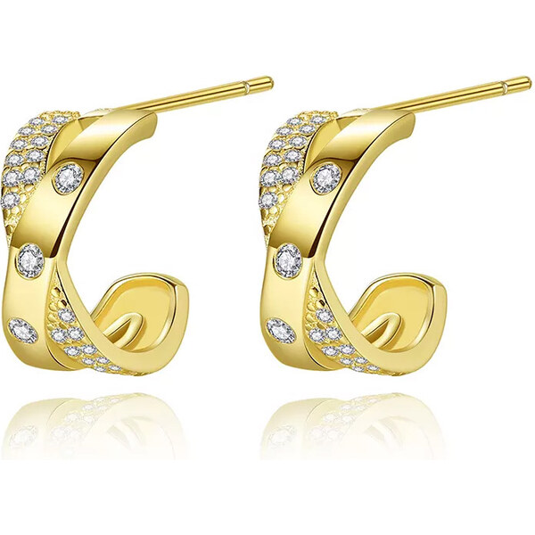 Lindas Jewelry Strieborné náušnice Kruhy Crossed Hoops Ag 925/1000 37504986