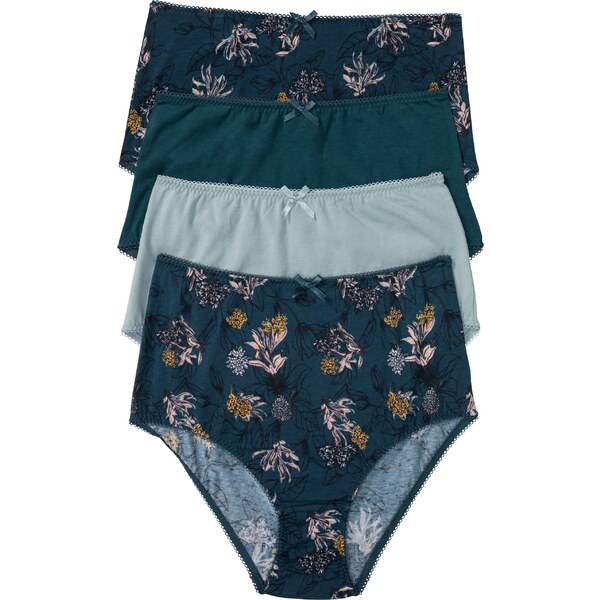 bonprix Vysoké nohavičky (4 ks) bio bavlna, farba modrá 45250286