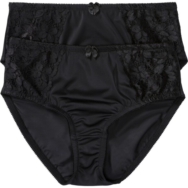 bonprix Maxi nohavičky (2 ks), s jemnou čipkou, farba čierna 46127411