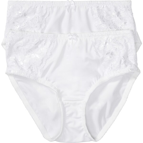 bonprix Maxi nohavičky (2 ks), s jemnou čipkou, farba biela 45054330