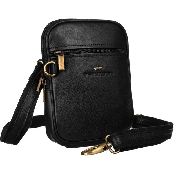 Čierna kožená taška cez plece Peterson 37668061