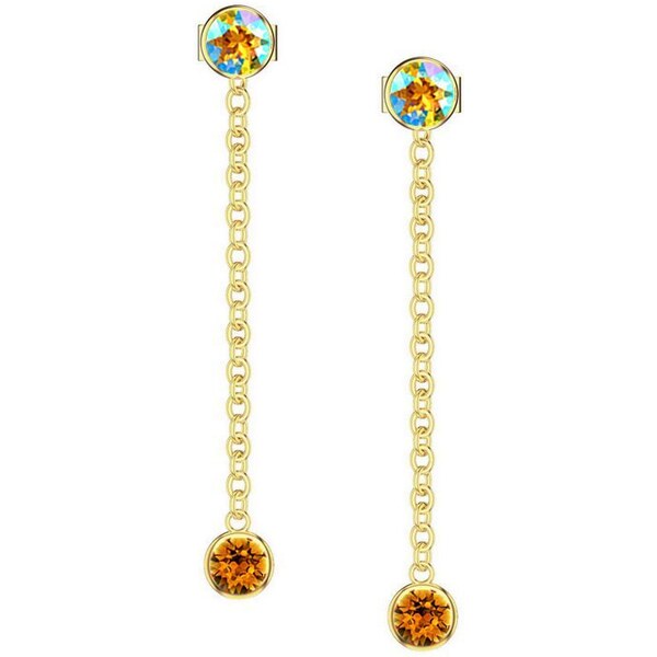 SWAROVSKI Elements Swarovski e. visiace zlaté náušnice Lady Night, 37620096