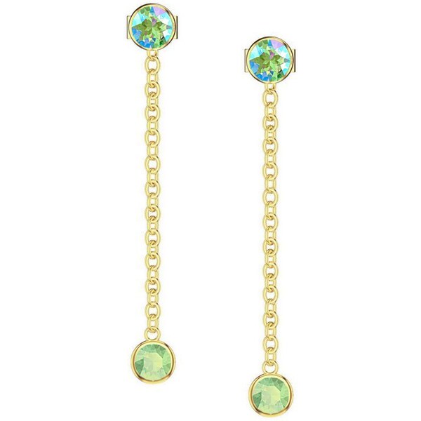 SWAROVSKI Elements Swarovski e. visiace zlaté náušnice Lady Night, 37620097